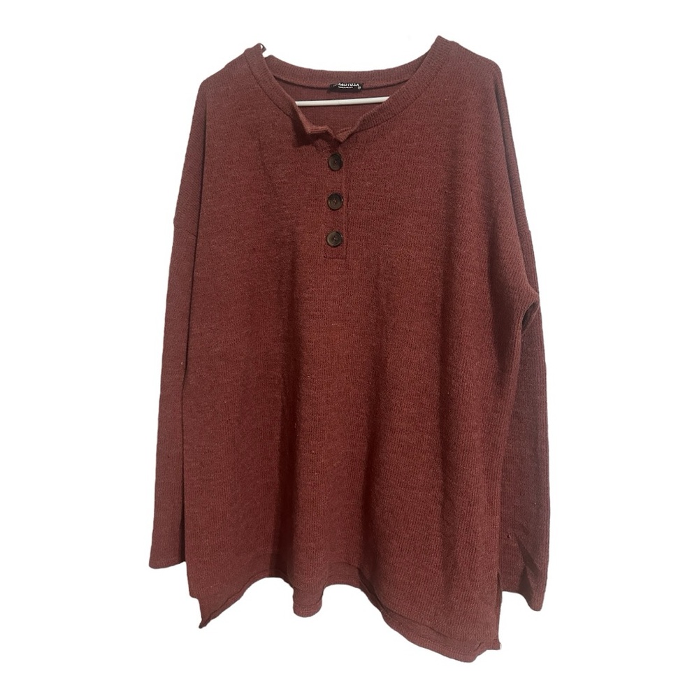 Women’s Heimish USA Long Sleeve Top – Maroon – Size 3X